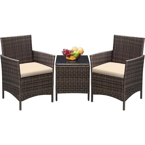 Greesum 3 Pieces Patio Furniture Set with Cushions