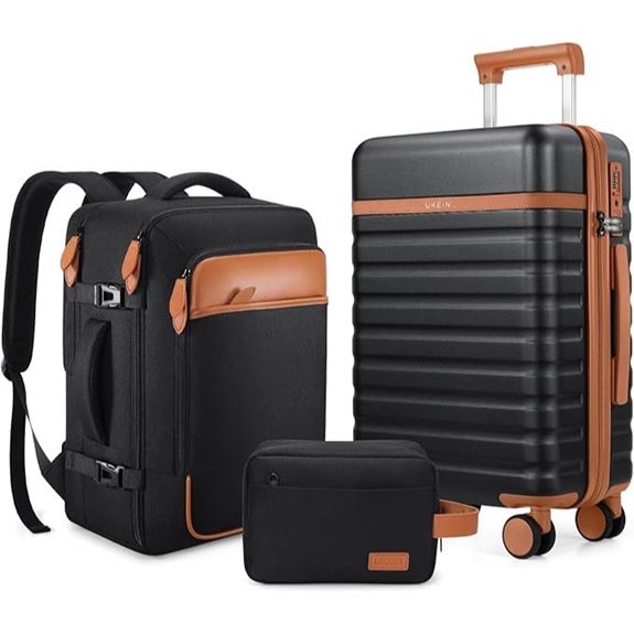 UKEIN 3-Piece Carry-On Luggage Set with Spinner Wheels