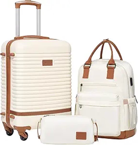 Coolife 3-Piece Luggage Set with Spinner Wheels