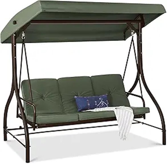Best Choice Products 3-Seat Outdoor Canopy Swing Glider