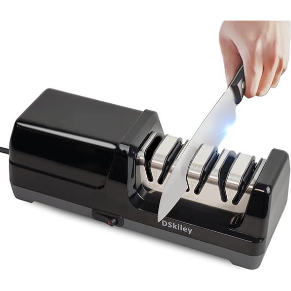 Electric Knife Sharpener with 3-Stage Diamond System