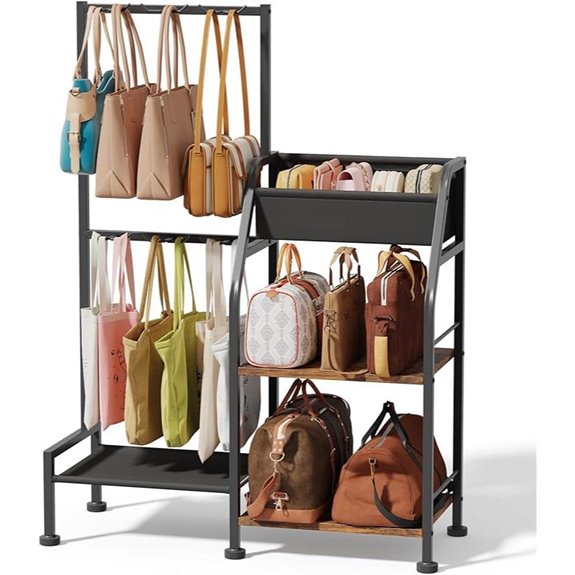 Women’s Purse Organizer with 3-Tier Storage & Hooks