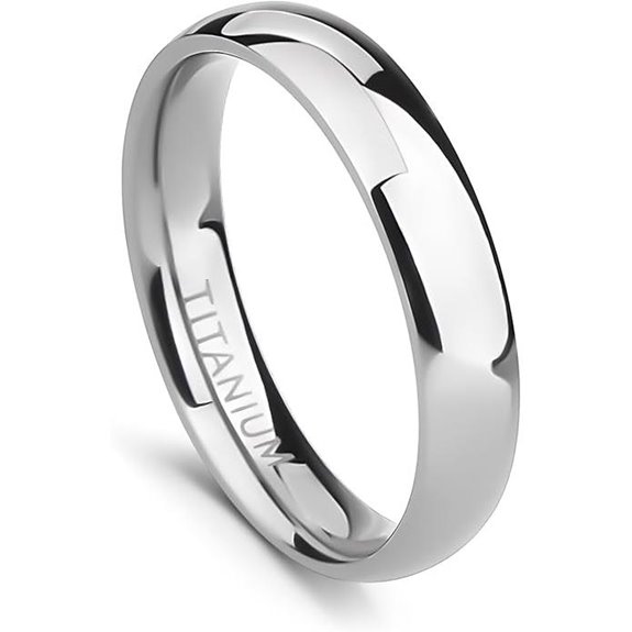 TIGRADE Titanium Wedding Band Dome Comfort Fit Sizes 3-15