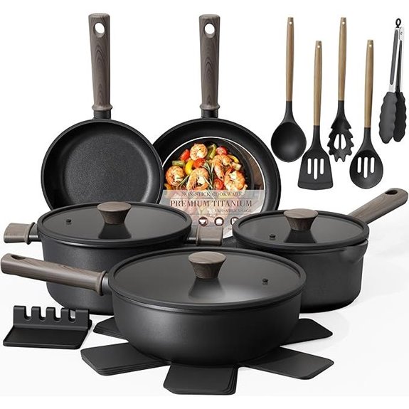 Astercook Non-Stick Titanium Cookware Set (19 Pcs)