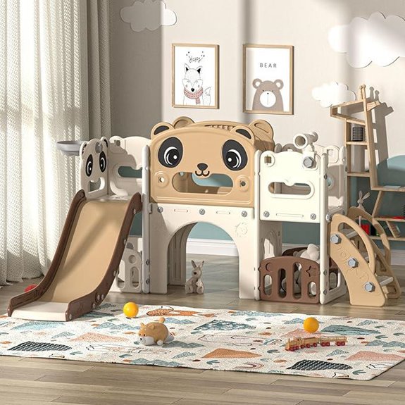 9-in-1 Toddler Playset with Slide Basketball Telescope