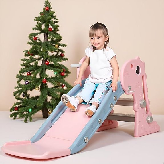 3-in-1 Toddler Playset with Slide and Basketball