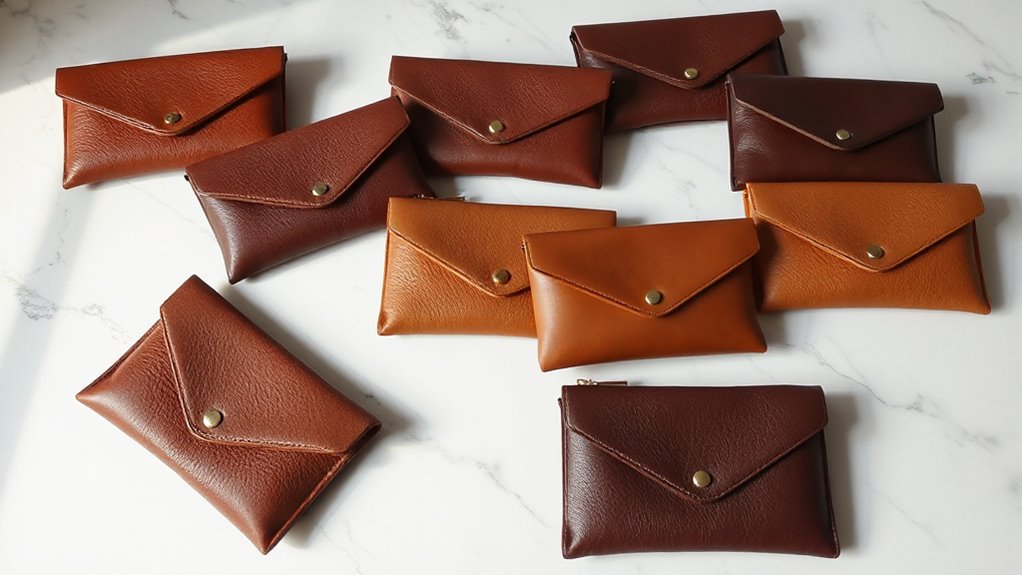 top full grain leather clutch