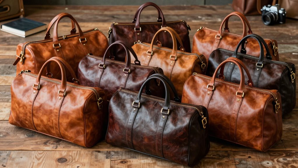 top full grain leather duffels