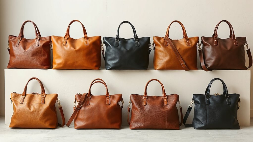 top full grain leather totes