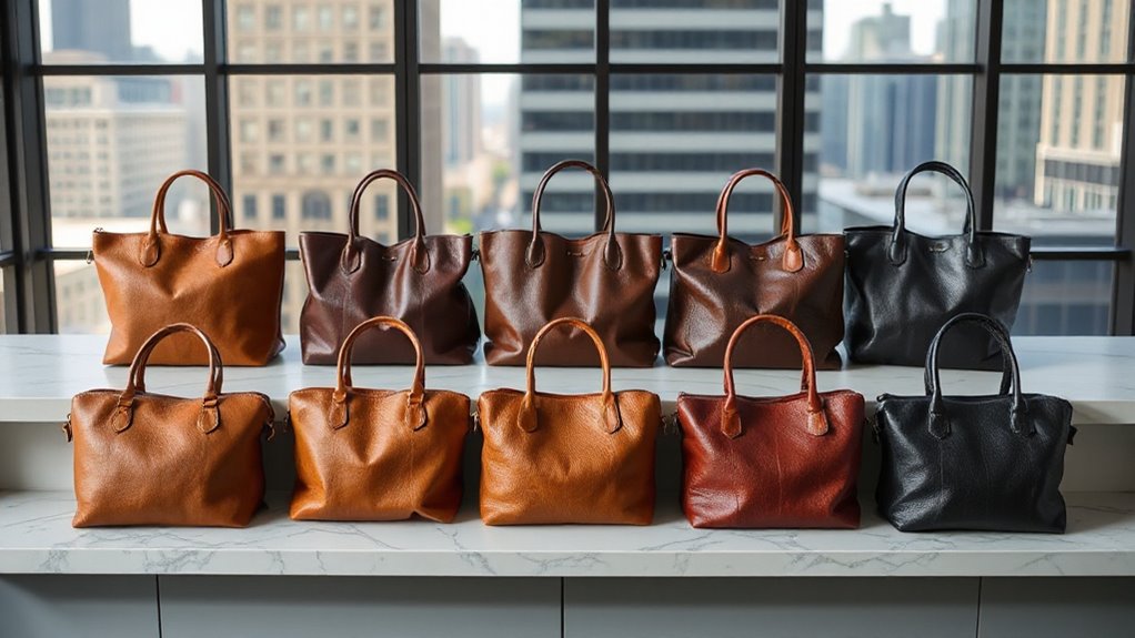 top full grain leather totes