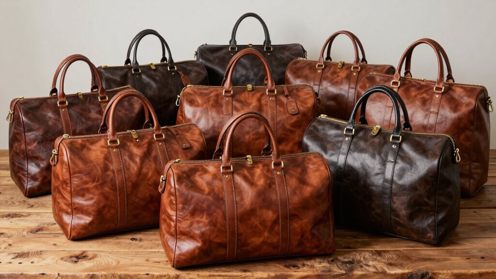 top full grain leather weekend bags