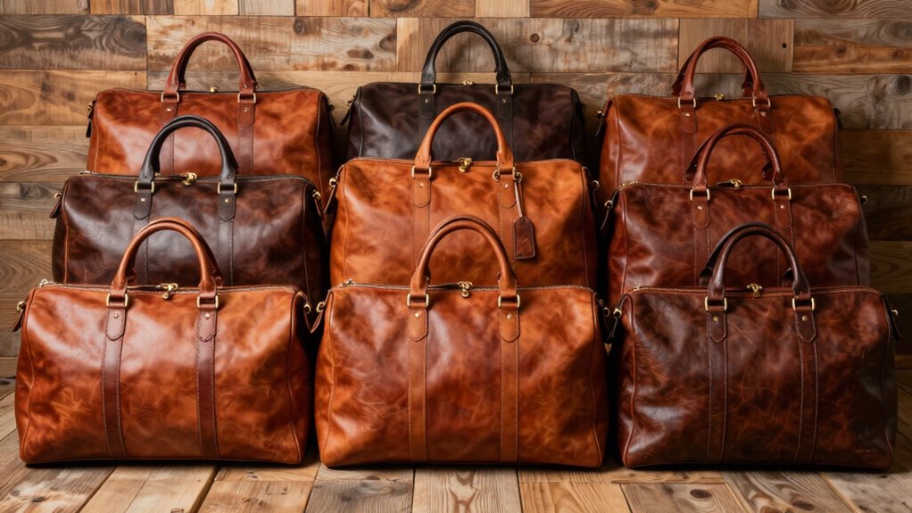 top full grain leather weekenders