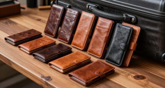 top grain leather phone wallets