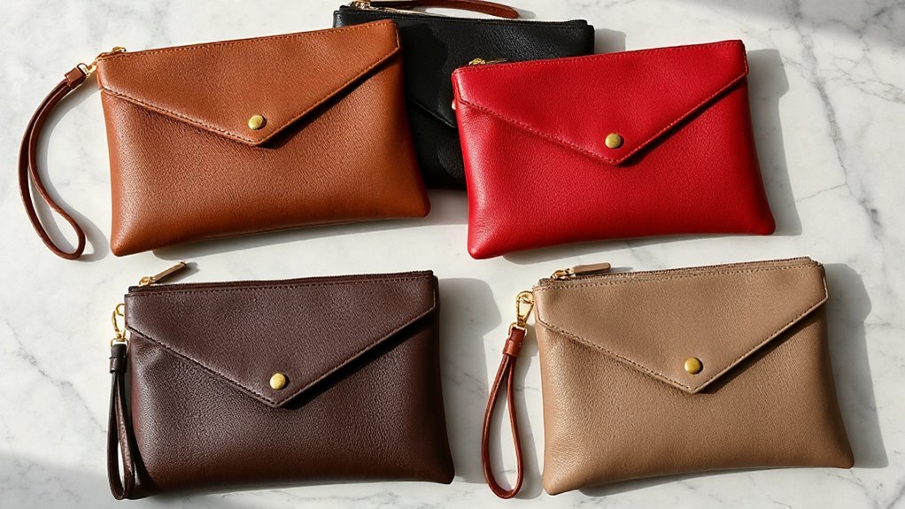 top italian leather clutch