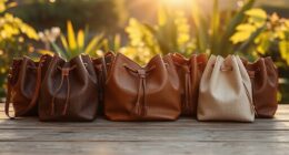 top pebbled leather bucket bags