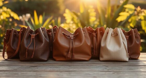 top pebbled leather bucket bags