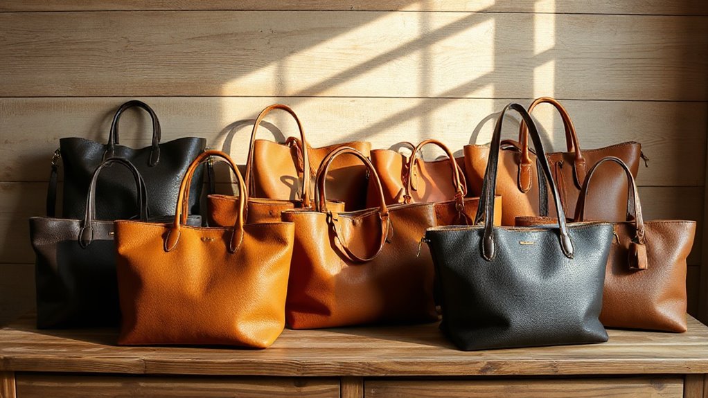 top pebbled leather totes