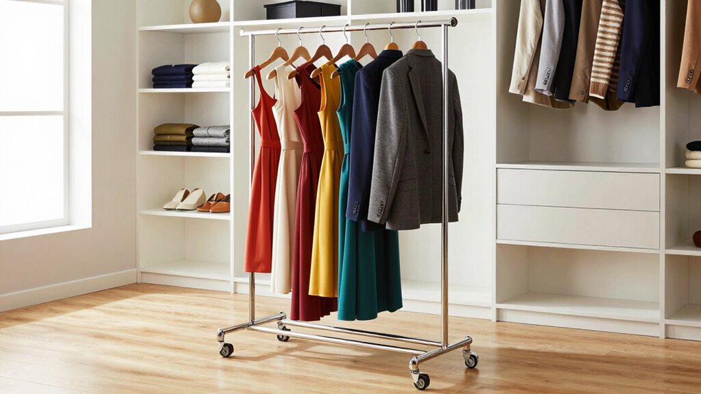 top rolling closet racks