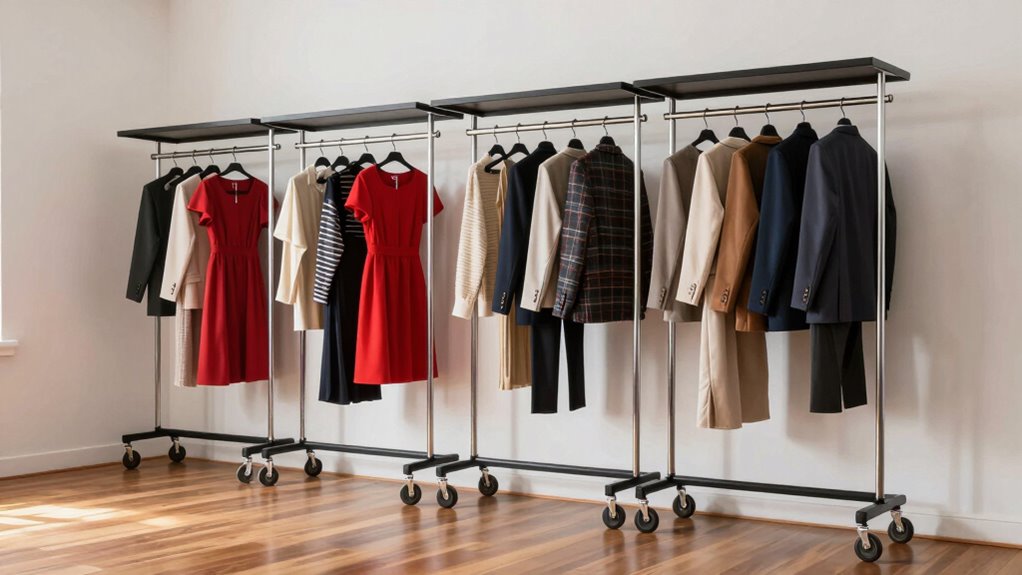 top rolling wardrobe racks