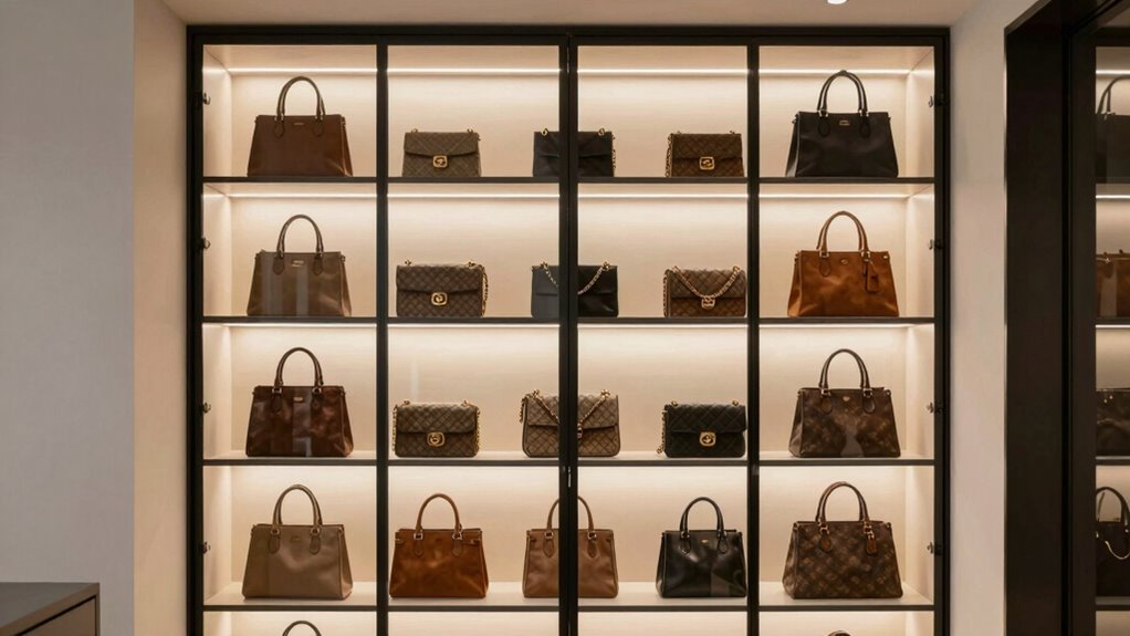 top small closet handbag displays