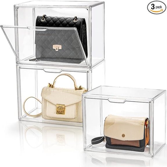 AVLA 3-Pack Clear Acrylic Handbag Organizer