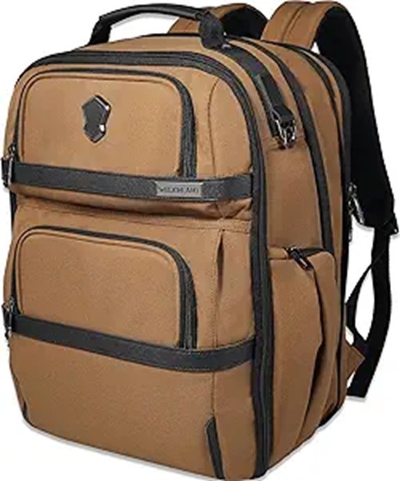 WELKINLAND 20-Pockets Travel Backpack with Shoe Compartment