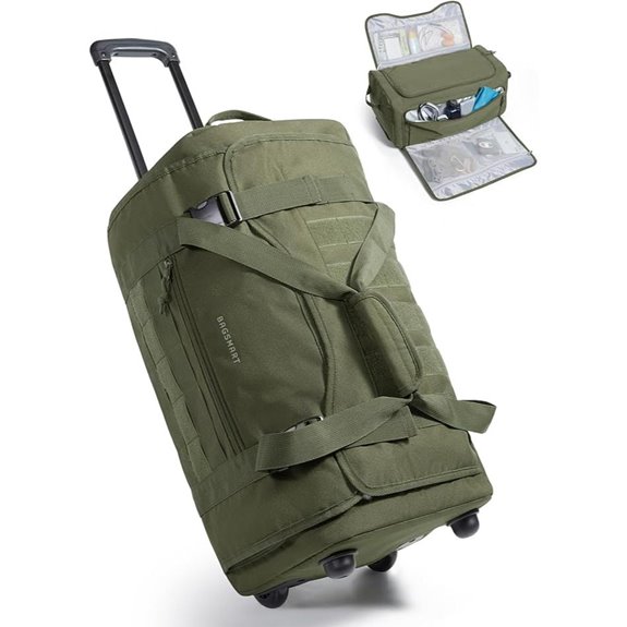 BAGSMART Rolling Duffle Bag with Wet Pocket