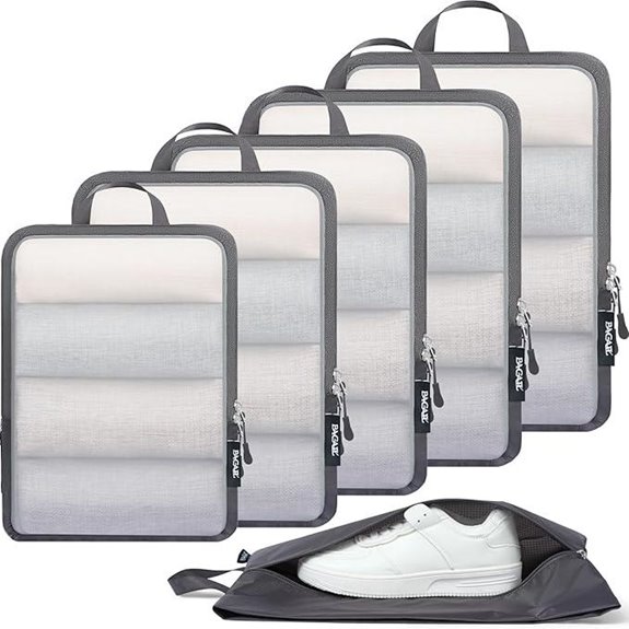 BAGAIL 6 Pack Compression Packing Cubes for Travel