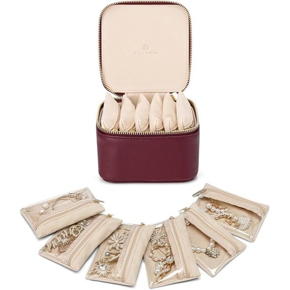Vlando Travel Jewelry Organizer with Velvet Pouches