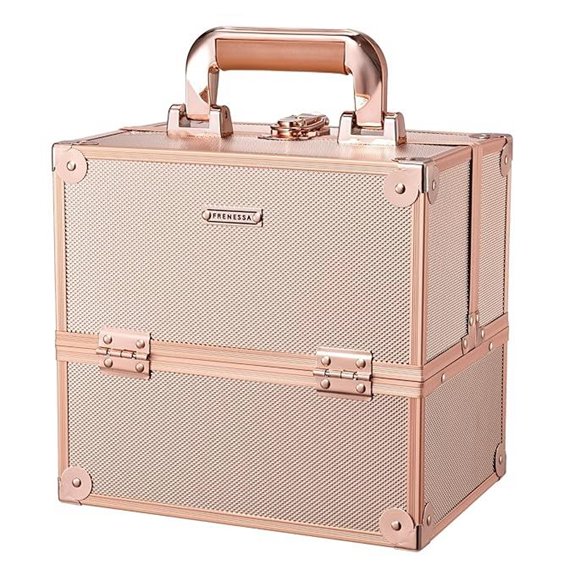 FRENESSA Travel Makeup Train Case with Lockable Dividers