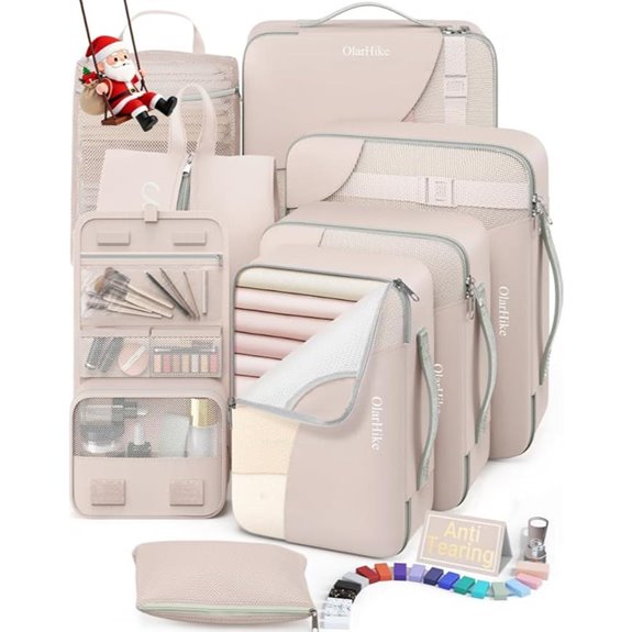 Packing Cubes Set with Shoe & Toiletry Bags