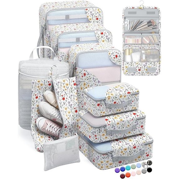 OlarHike 10-Pack Durable Packing Cubes for Travel