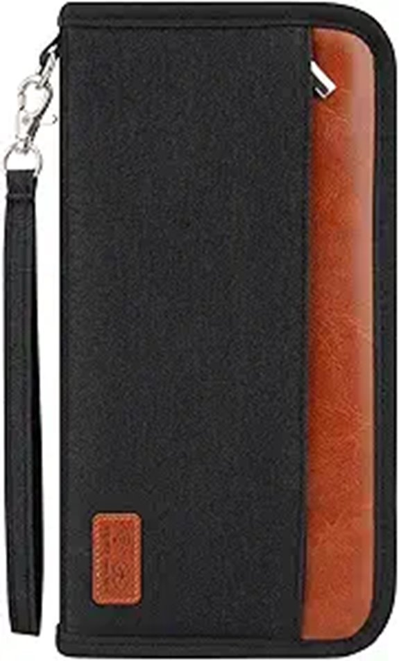 Travel RFID Passport Organizer with Multiple Pockets