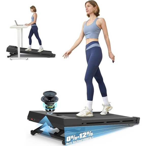 Walking Pad Treadmill with Auto Incline and Bluetooth
