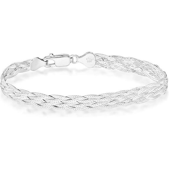 Miabella 925 Silver Tri-Color Gold Braided Bracelet