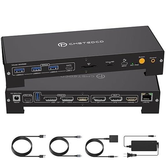 KVM Switch for 3 Monitors 2 Computers 4K@120Hz