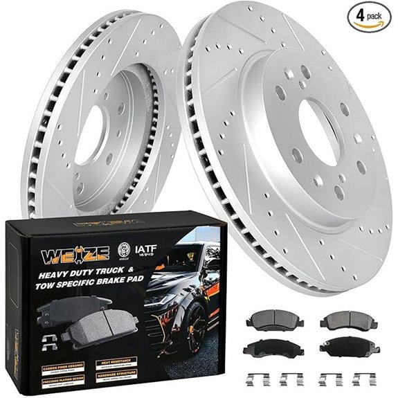 WEIZE Brake Pads and Rotors Kit for Trucks