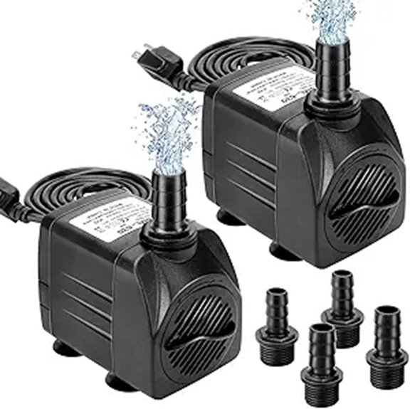 GROWNEER 2 Packs Submersible Pump 550GPH