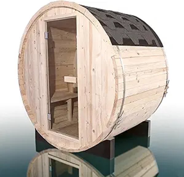 2 Person Barrel Outdoor Sauna with Electric Stove