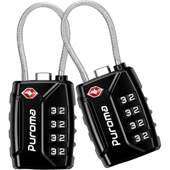 Puroma TSA Luggage Locks 2 Pack Resettable Code