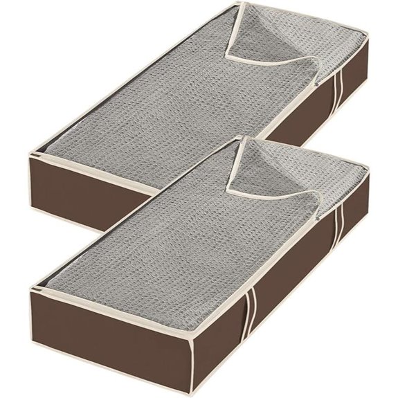 Whitmor Zippered Underbed Bags Java Set of 2 Pieces