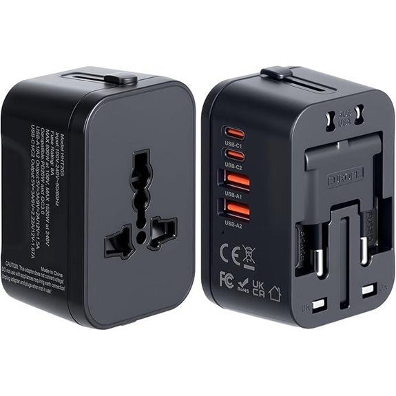 Universal Travel Adapter with Fast Charging Ports