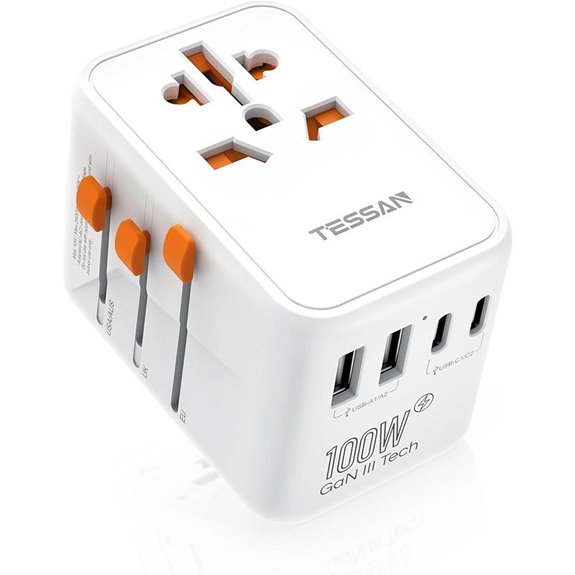 TESSAN Universal Travel Adapter with 5 USB Ports
