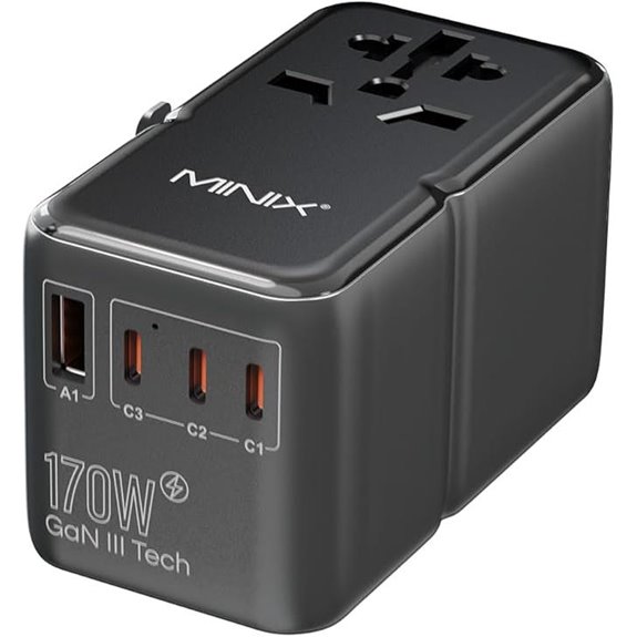 MINIX 170W Universal Travel Adapter with USB Ports