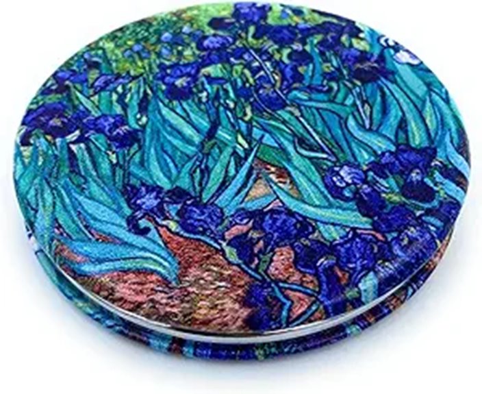 Pocket Mirror for Women with Van Gogh Iris Design