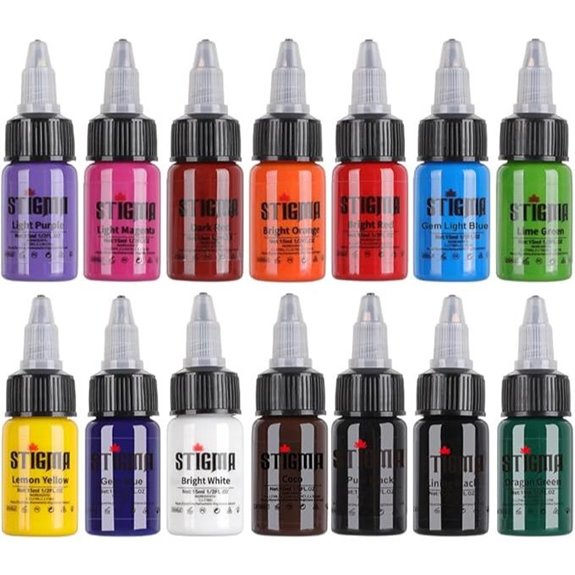 STIGMA Tattoo Ink Set 14 Colors 15ml Bottles