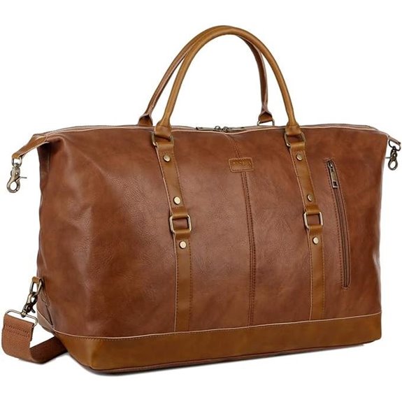 BAOSHA Vegan Leather Travel Duffel Bag (Brown)