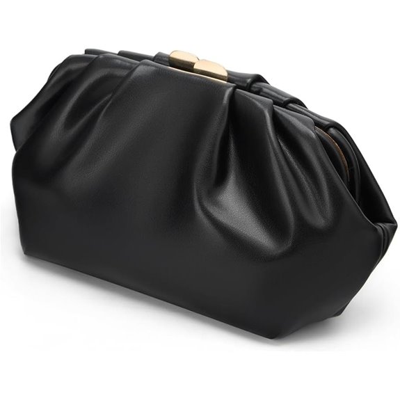 Elegant Vegan Leather Clutch Purse with Detachable Chain