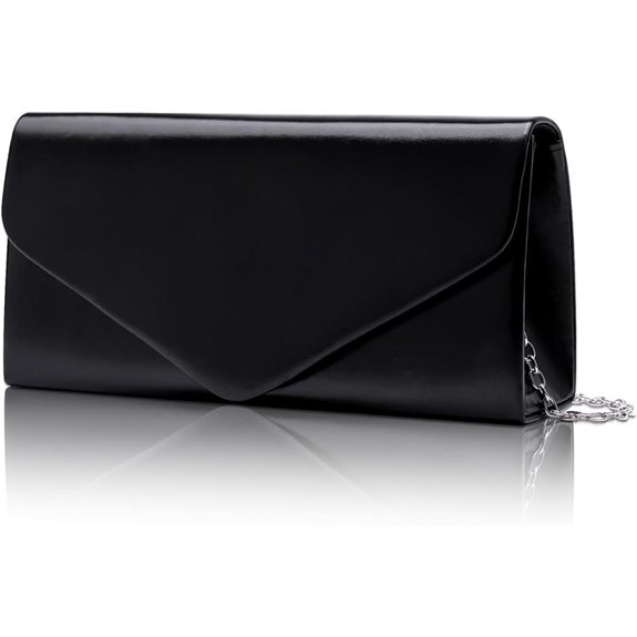 Larcenciel Vegan Leather Envelope Clutch with Chain