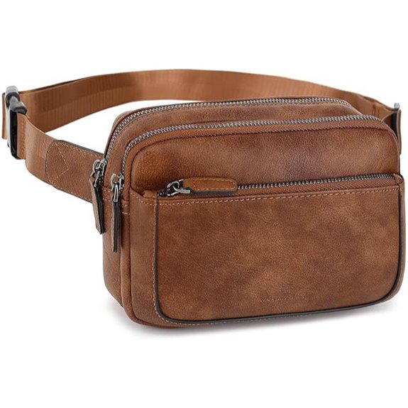 Leather Vegan Fanny Pack for Women Crossbody Belt Bag